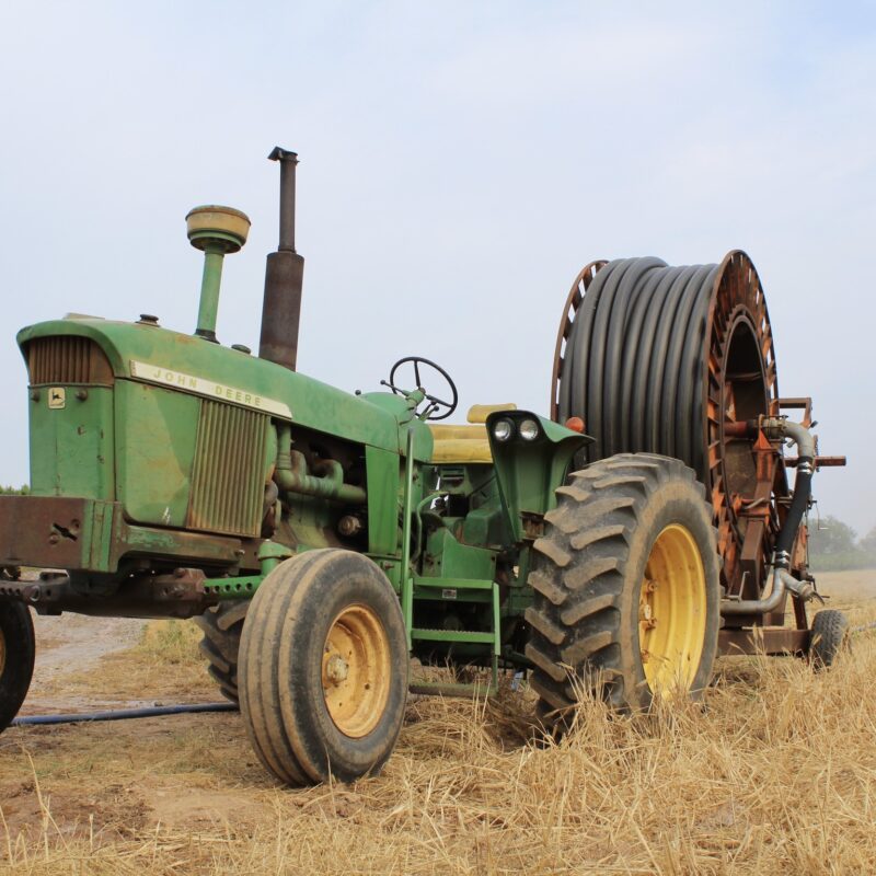 tractor with water wheel